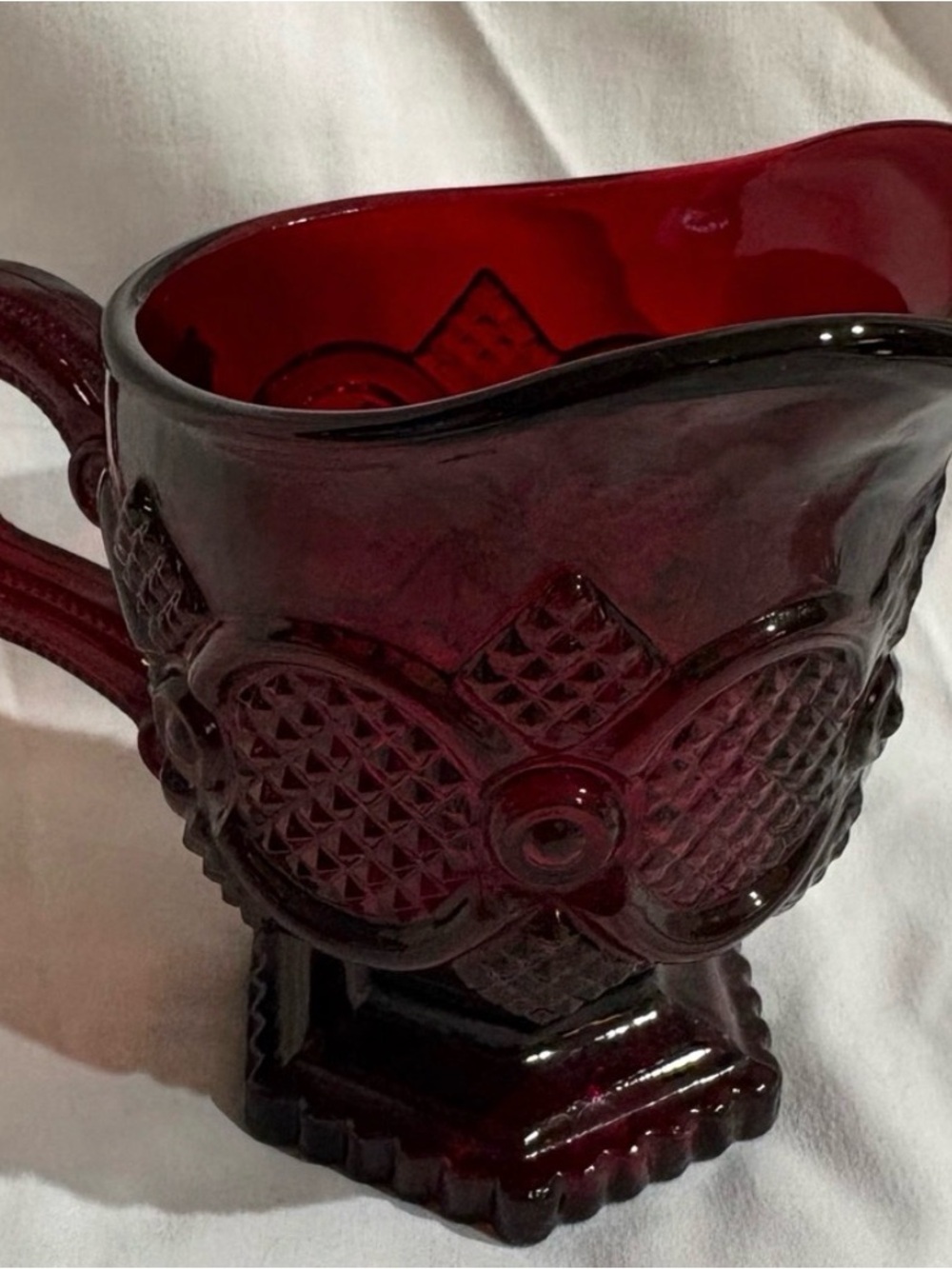 Avon Ruby Red Glass creamer